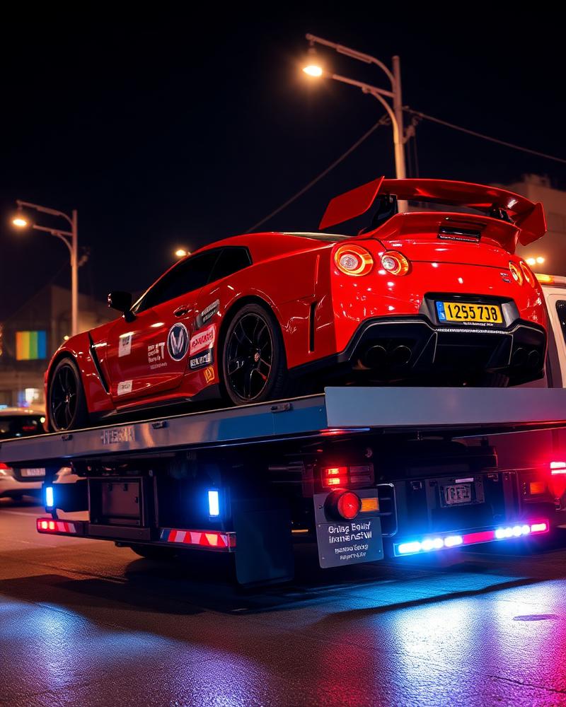 Voiture sport sur plateau Titan